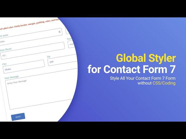 Global Styler for Contact Form 7 | Style All Your Contact Form 7 Form without CSS/Coding