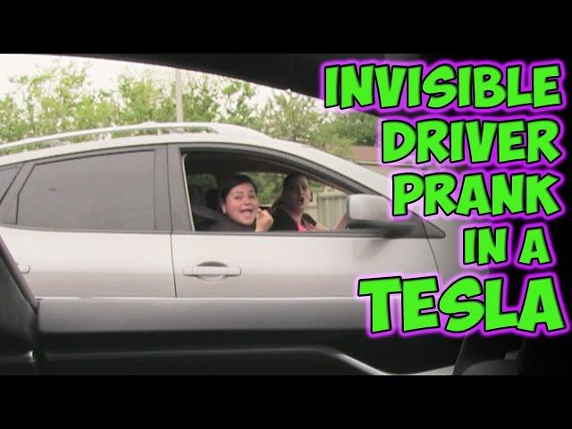 Invisible Driver Prank In A Tesla!