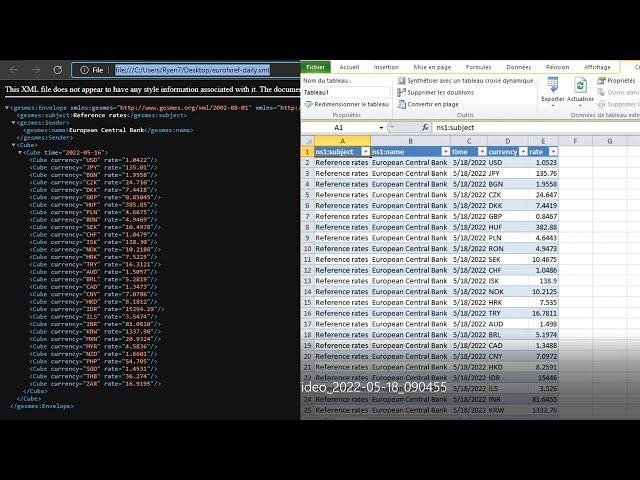 How to import xml data into excel worksheet