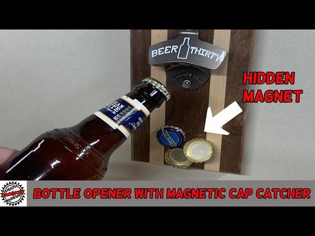 DIY - Mounted Bottle Opener with Magnetic Cap Catcher