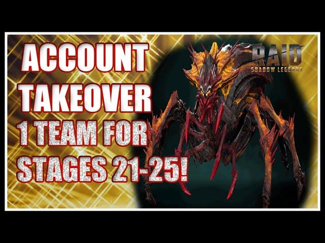 Account Takeover Spider 21-25 WITH JUST ONE TEAM! Raid: Shadow Legends