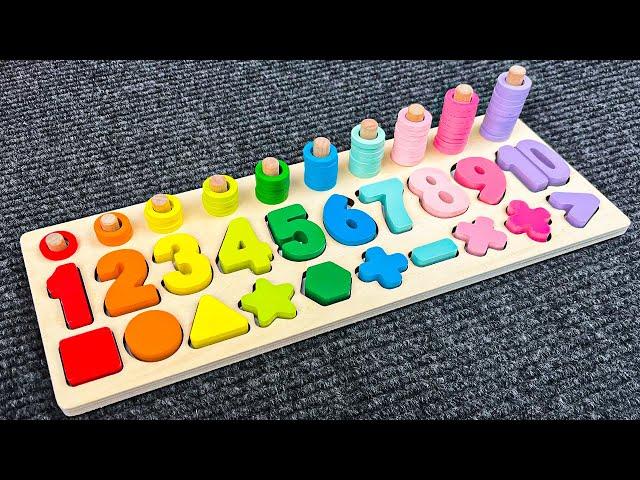 Find the Missing Numbers and Shapes with a Montessori Activity Puzzle