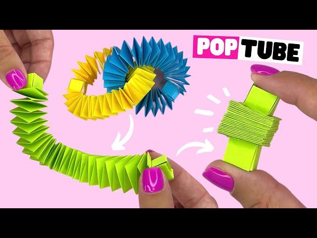 How to make paper POP TUBE easy [origami fidget toy]