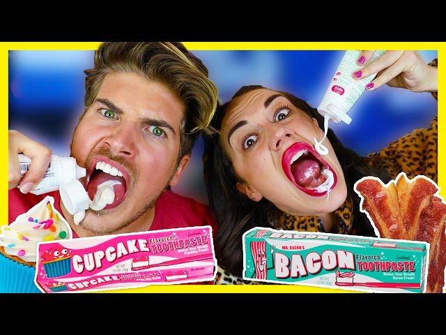 TRYING WEIRD TOOTHPASTE FLAVORS W/ MIRANDASINGS!