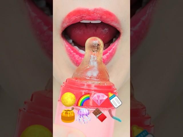 ASMR EMOJI FOOD chocolate kohakuto sprinkle honey jelly dried jelly mukbang eating sounds #shorts