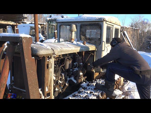 Запуск Т-74 / ночью был мороз -31 / трактор примерз не сдвинулся с места / нужны решения