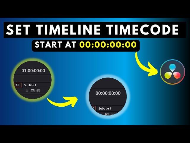 How to Set Timeline TIMECODE Counter to Start at ZERO in DaVinci Resolve