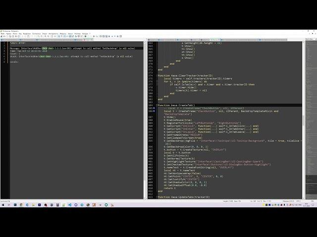 Attempt to call method ‘SetBackdrop’ (a nil value) | LuaNaZakaz