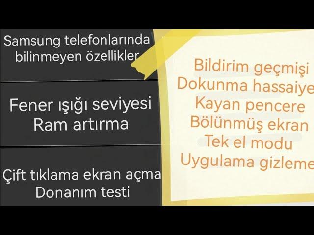 samsung bilinmeyen özellikler Samsung  yapılması gereken ayarlar