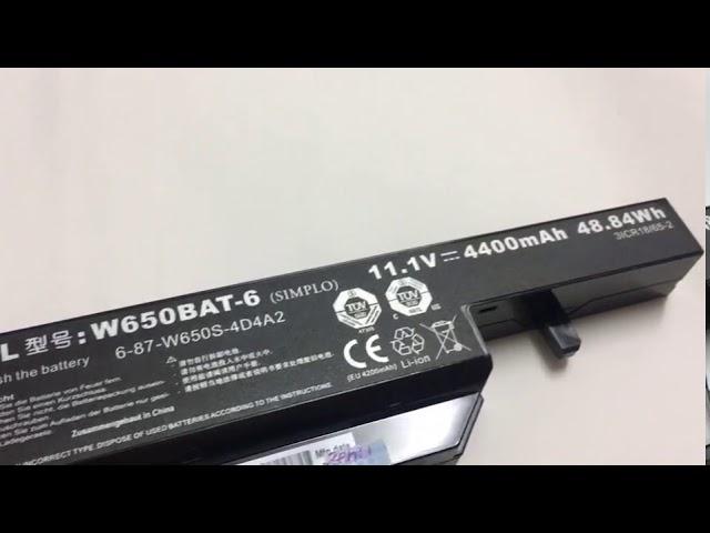 4400mAH/4.4AH/48.84WH Clevo 6-87-W650S-4D4A1 Replacement Battery W650BAT-6 11.1V