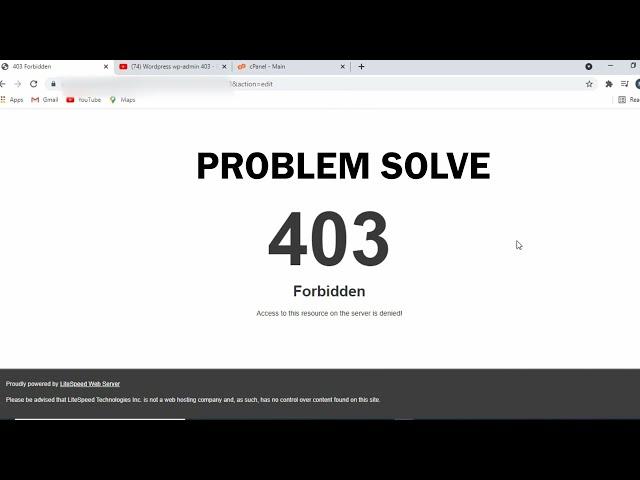 How to Fix 403 Forebiben in Wordpress || access to this resource on the server is denied