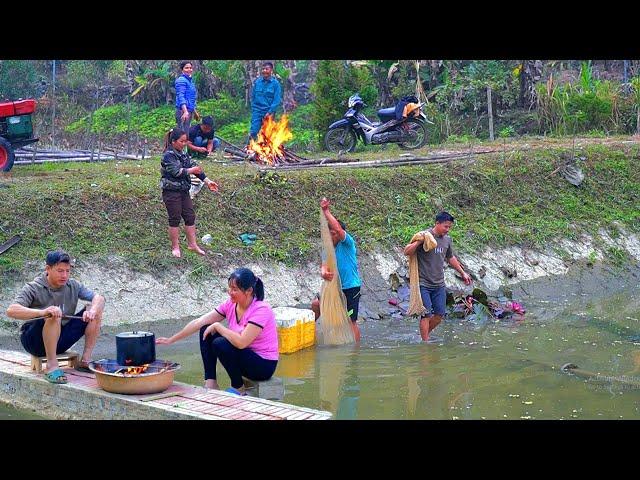 Journey to help NGOC & BINH Family harvest fish: Enjoy sweet boiled corn with TU