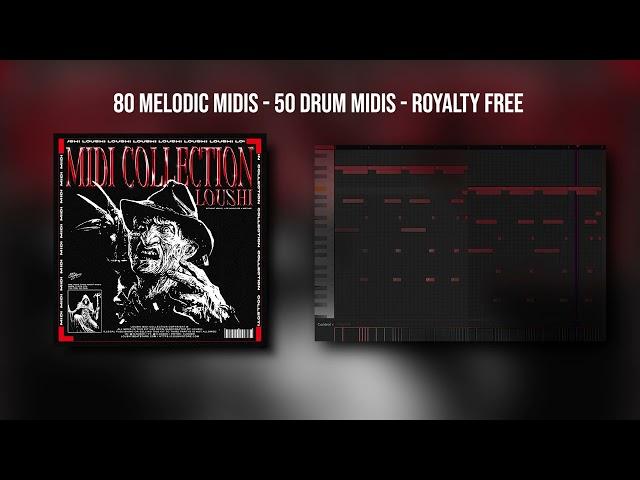 MIDI KIT (DRUMS + MELODIES) - Loushi Midi Collection (808 Mafia, Cubeatz)