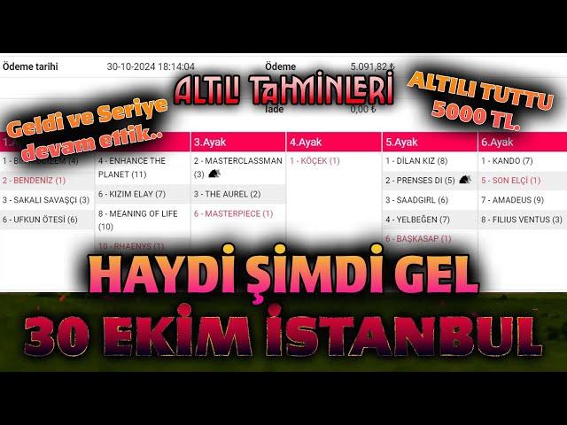 30 Ekim İstanbul At Yarışı | 2.Altılı Tahminleri #tjk #zaferyolu