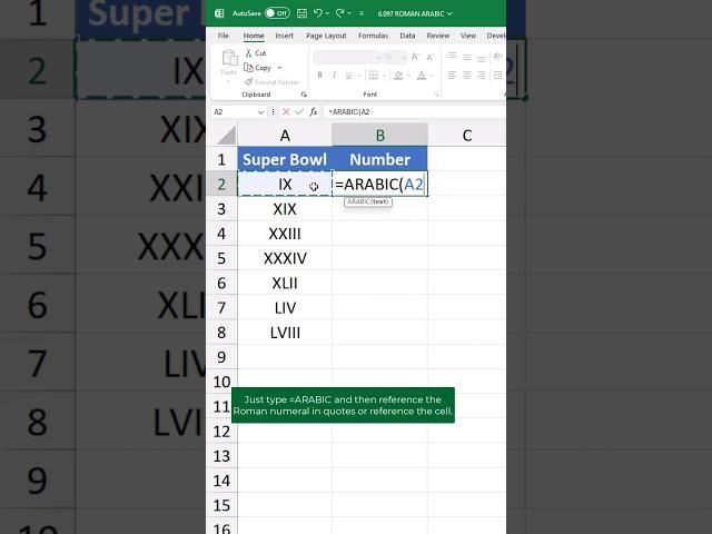 Roman numerals in Excel