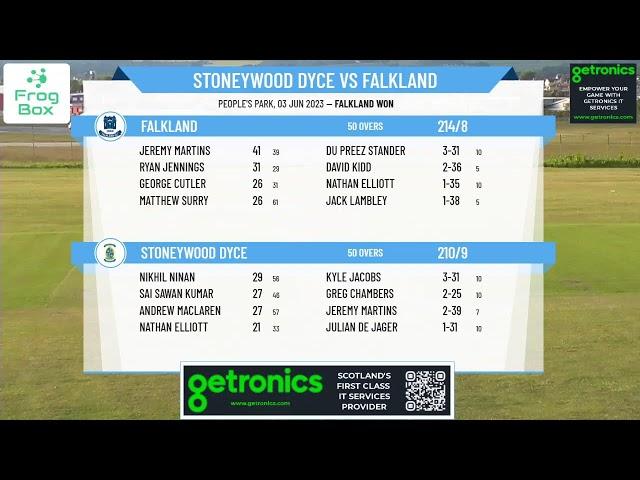 Cricket Scotland - Eastern Premier League - Stoneywood Dyce v Falkland