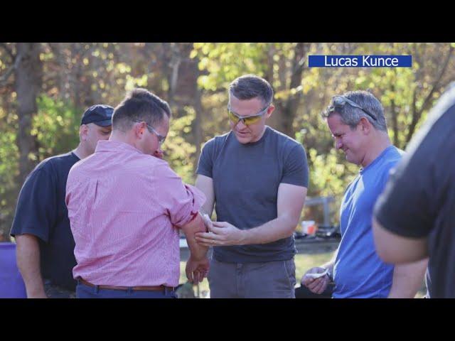 U.S. Senator candidate Lucas Kunce talks about firearm incident during Missouri campaign stop