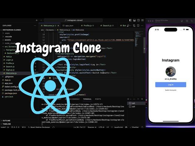 Build an Instagram clone with React Native, Expo (Styling Only)