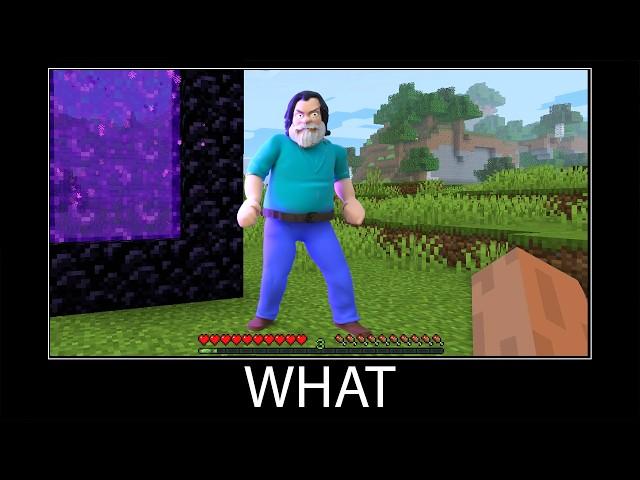 Minecraft wait what meme part 392 realistic Steve Minecraft movie