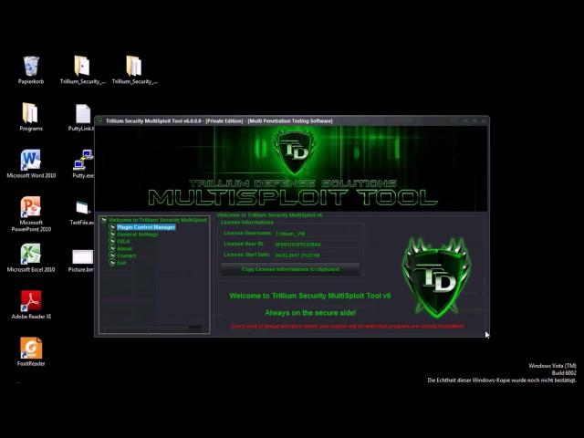 Trillium Security MultiSploit Tool v6 - Security Screen Capture Tool