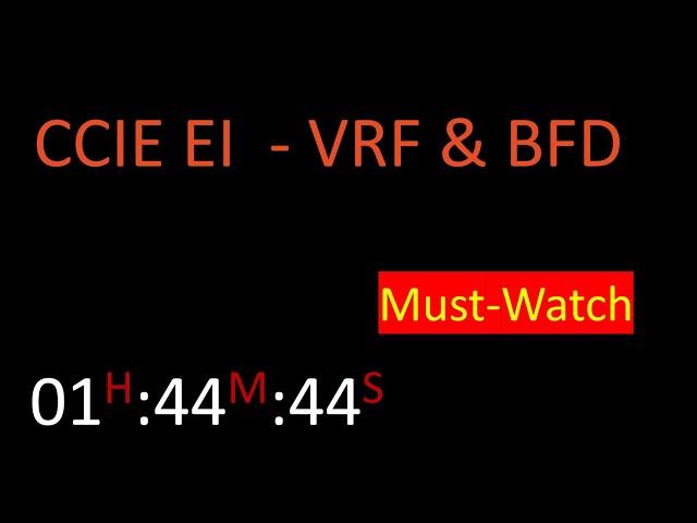 CCIE EI - Routing Basics | VRF | BFD