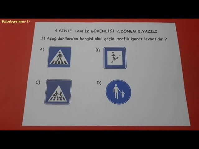 4.sınıf trafik güvenliği 2.dönem 2.yazılı soruları  @yazgi akademi  #trafik #4sınıf #school