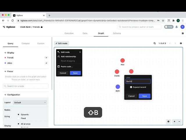 Creating nodes & relationships from graph view