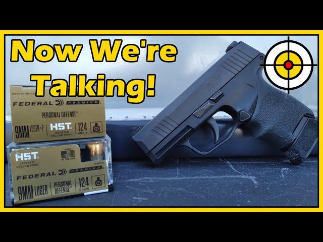 The BEST 9mm Defensive AMMO Made! Federal HST 124 Standard vs +P Ballistic Gel Test With The P365!
