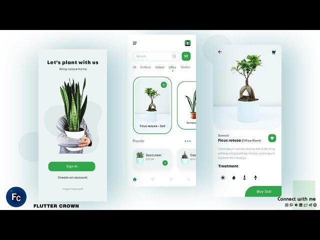 Flutter UI - Plant App | Speed Code | With source code