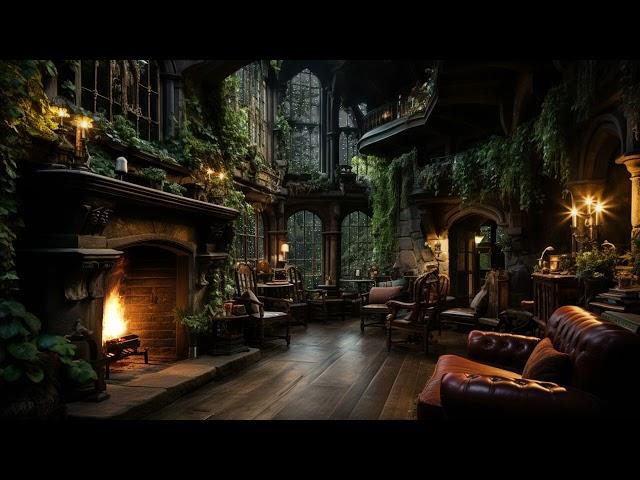 Cozy Old Castle Room with Rain & Fireplace Sounds - Rain Sounds Grow Happiness help to Sleep Well