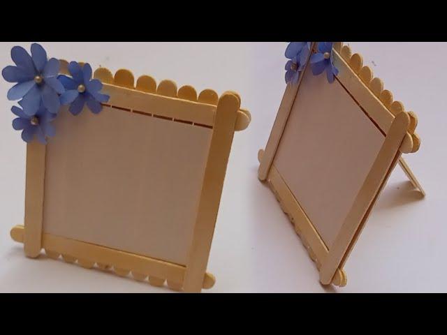 DIY Popsicle stick photo frame | popsicle / ice cream stick craft | easy photo frame ️