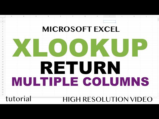 XLOOKUP - Return Multiple Columns (Values) in Excel