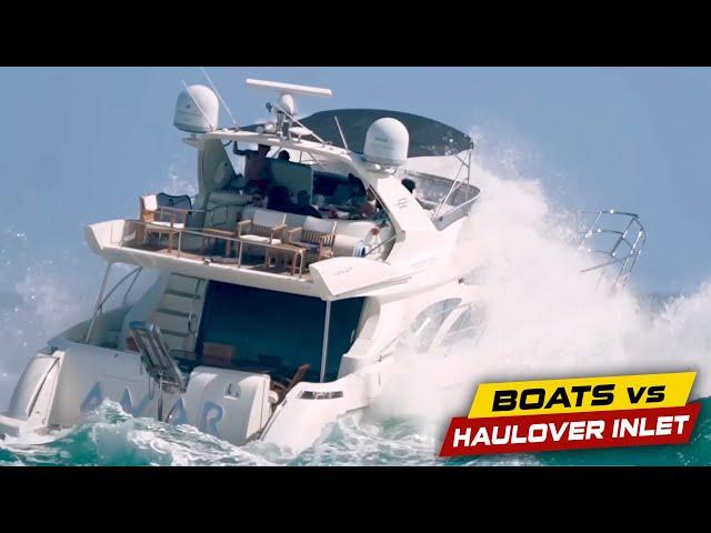 Huge Waves Crush Yacht | Boats vs Haulover Inlet