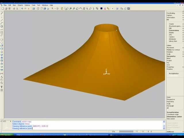 K3-Tent system demo. K3-Tent is a system for tensile structures design