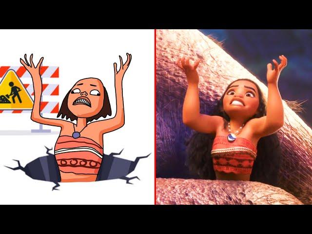 Moana Shiny Scene Funny Drawing Meme | Try Not to Laugh 