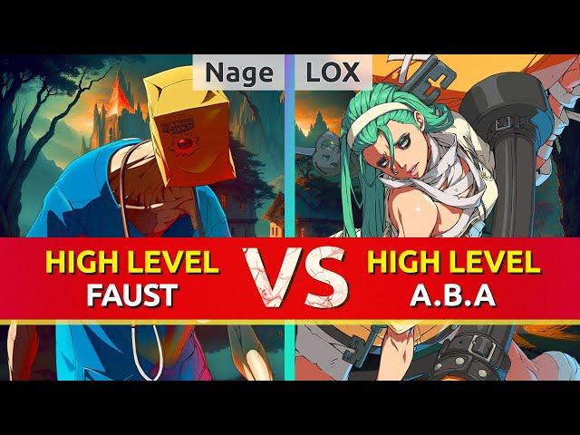 GGST ▰ Nage (Faust) vs LOX (A.B.A). High Level Gameplay