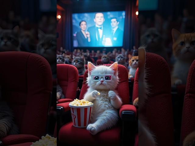 The Cat  is Enjoying in Cinema  | Wait for End  | #cat #animation #catsworld