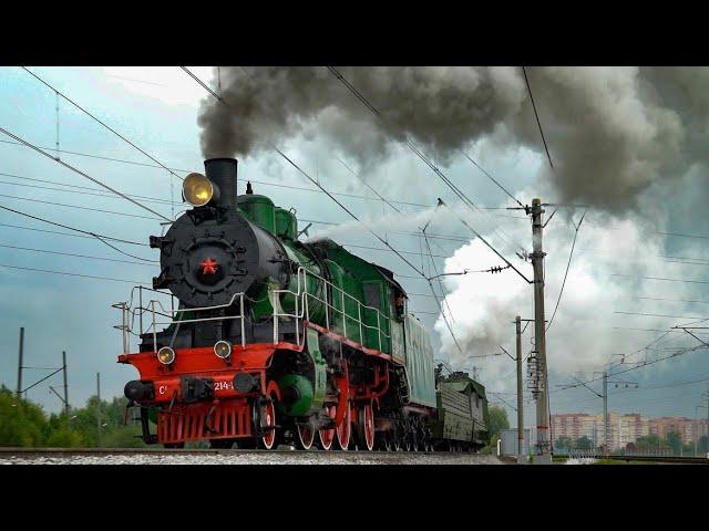 Parade of Russian steam locomotives. Railway EXPO 2021