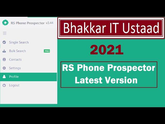 RS phone prospector Extract Phone numbers From Social Media Website | Bhakkar IT Ustaad |