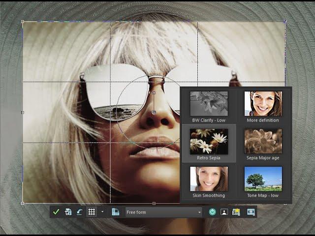 Conveniently enhance photos from PaintShop Pro's Crop toolbar