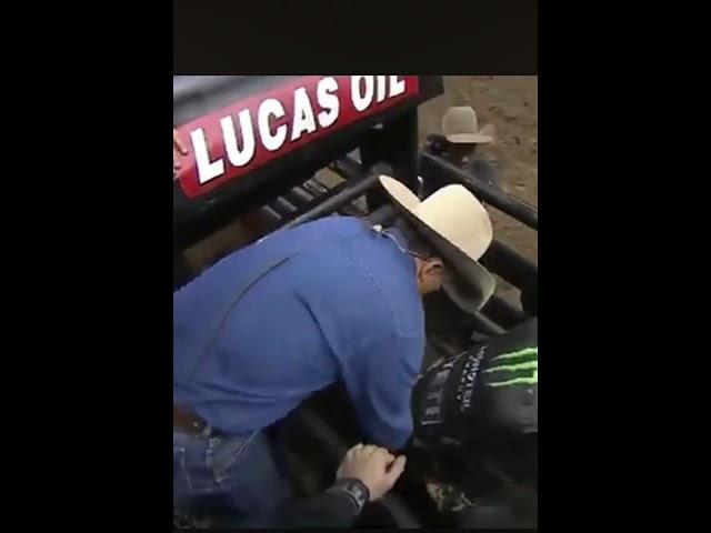 JB Mauney gets SMACKED into the chutes! #rodeo #cowboys #pbr#shorts