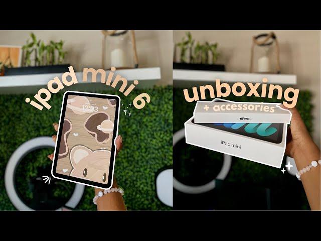 IPAD MINI 6 unboxing & accessories + customizing my home screen