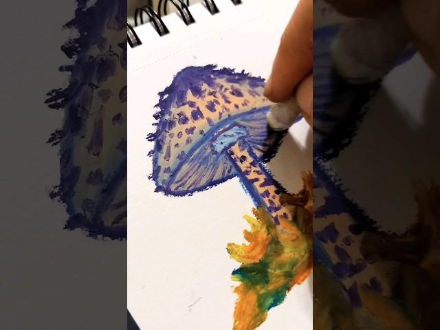 Super quick sketch ft. @CARANDACHEcom oil pastels #mushroomsketch #fallart #shroomie #oilpastel