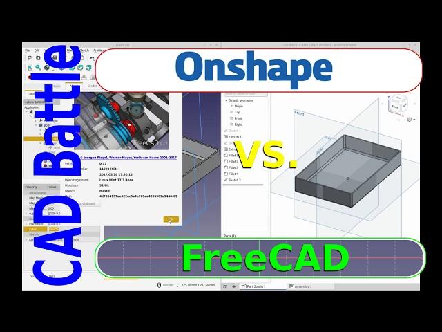 CAD Battle - FreeCAD vs. OnShape - Open Source vs. Free to use !