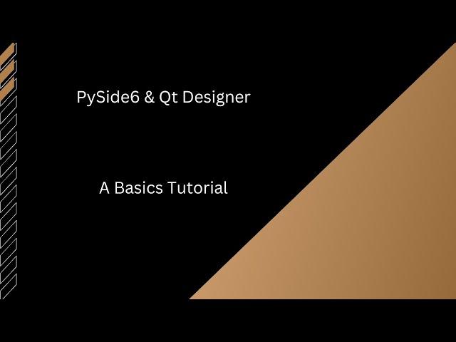 A basic PySide6 and Qt Designer tutorial.