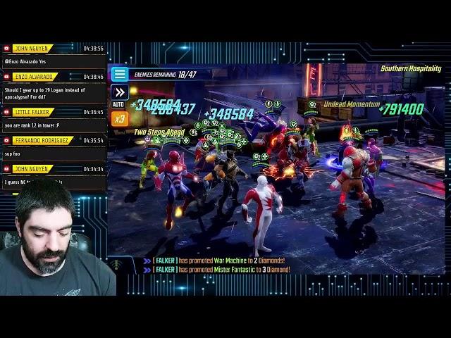 [Live] SWORD SATELLITE / TOWER DAY 1 - FLOOR 1 TO 39 EASY MODE | MARVEL STRIKE FORCE