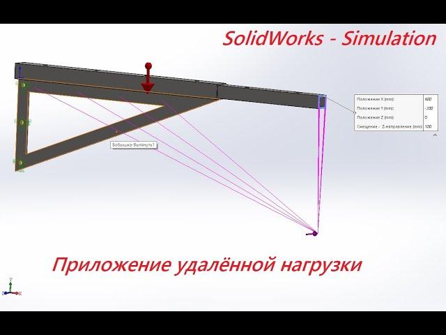 Solidworks Simulation - приложение удалённой нагрузки на конструкцию