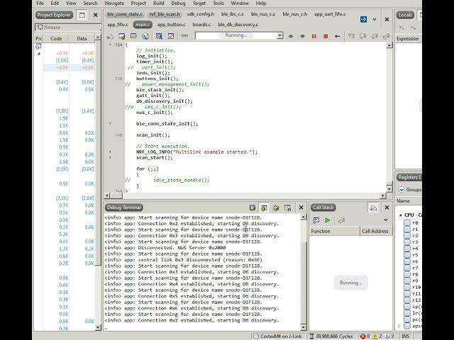 nRF52 BLE Central Multilink NUS Client