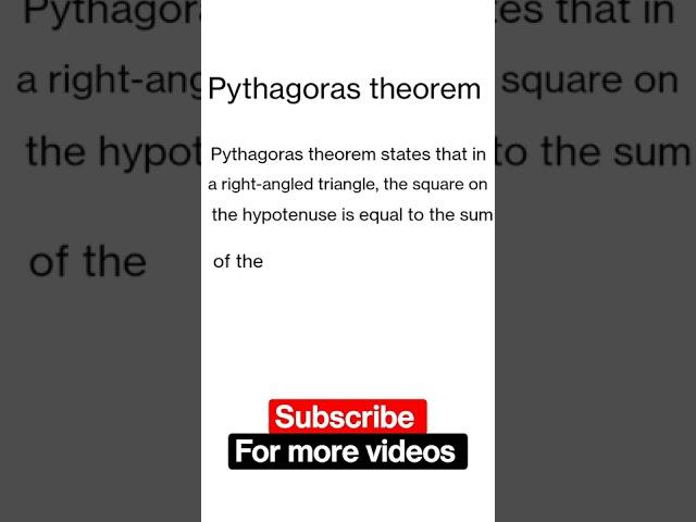 Pythagoras theorem | class8 ncert Pythagoras theorem | what is Pythagoras theorem say | Pythagoras |