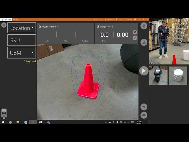 xDIM Mobile Irregular and Non-Cuboidal Item Dimensioning